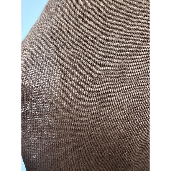 Burberry London Women Brown Flax Linen Knit Pullover Sweater Sz M Flawed Preppy - Picture 4 of 16